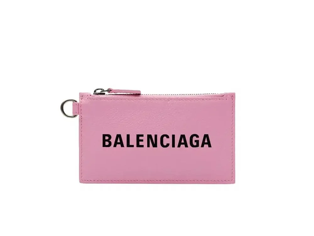 Balenciaga Cash Card Case On Keychain ~ Pink